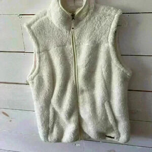 Free Country fleece vest for women, size L, 100% polyester, winter, zip-up